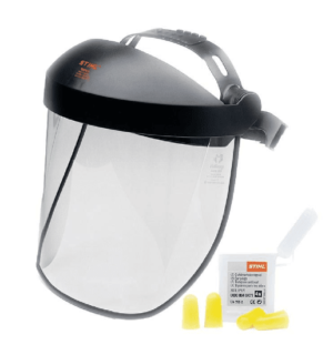 STIHL Polycarbonate visor   double headband & ear plugs